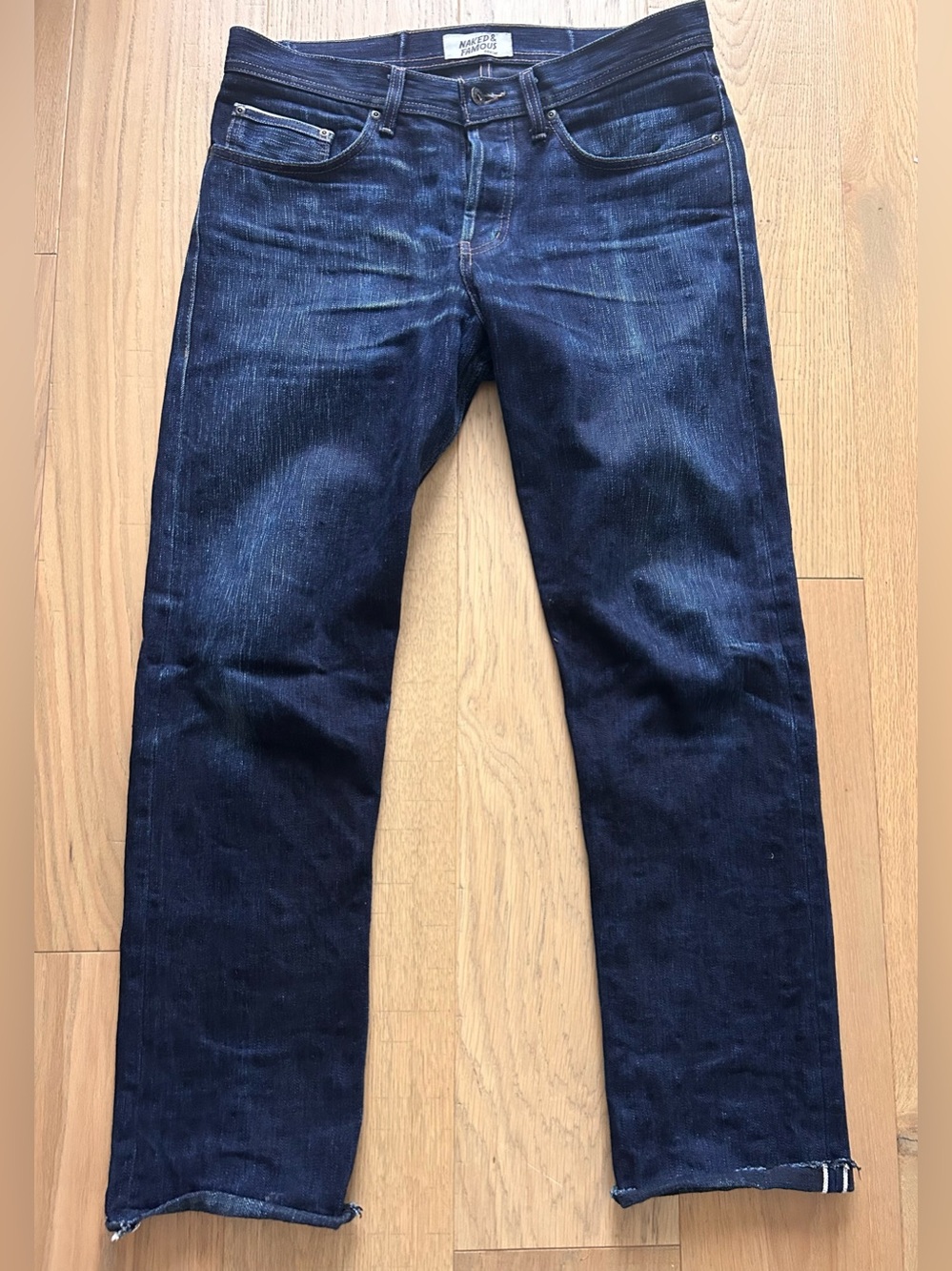 Naked & Famous Weird Guy Okayama Spirit 5 Indigo Black Selvedge Jeans